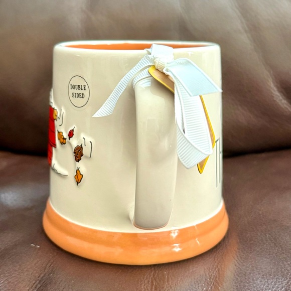 GIVE THANKS Snoopy with Autumn Leaves & Turkey - Rae Dunn Peanuts Mug - Picture 6 of 10